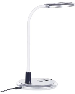 Schreibtischlampe Led Silber / Weis 43 Cm Rund Columba