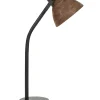 Schreibtischlampe Mango Holz Dunkelbraun / Schwarz 62 Cm Glockenform Kolar