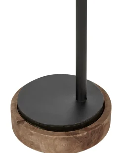 Schreibtischlampe Mango Holz Dunkelbraun / Schwarz 62 Cm Glockenform Kolar
