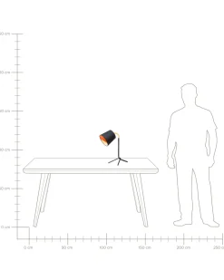 Schreibtischlampe Schwarz 42 Cm Trommelform Mooki