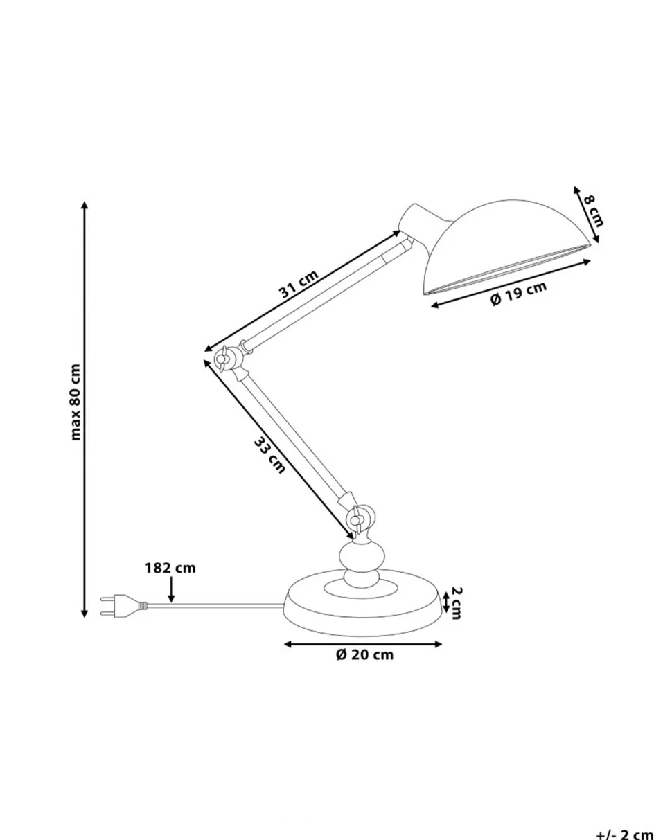 Schreibtischlampe Schwarz 80 Cm Rund Meramec