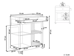 Servierwagen Weis / Heller Holzfarbton Mit Schublade Trapani