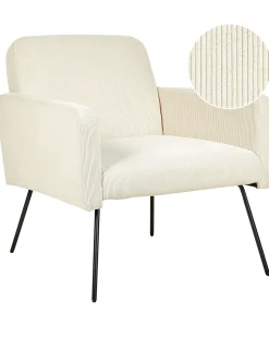 Sessel Cord Beige Mit Schwarzen Beinen Narken