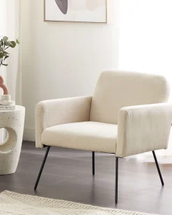 Sessel Cord Beige Mit Schwarzen Beinen Narken