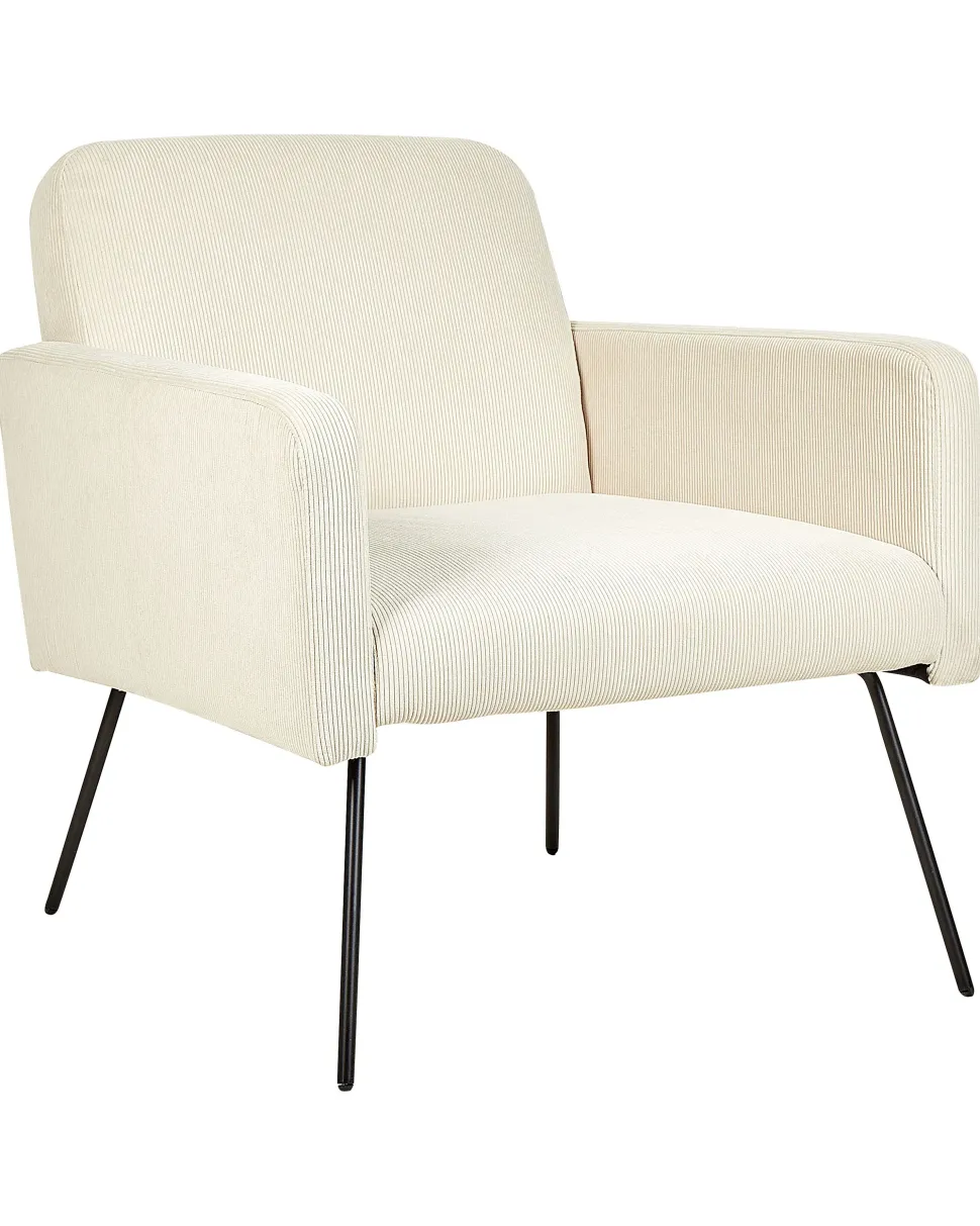 Sessel Cord Beige Mit Schwarzen Beinen Narken
