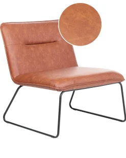 Sessel Kunstleder Goldbraun / Schwarz Cotulla