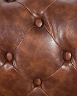 Sessel Kunstleder Goldbraun Chesterfield