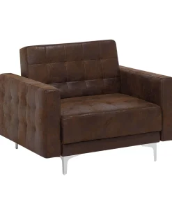 Sessel Kunstleder Old Style Braun Aberdeen