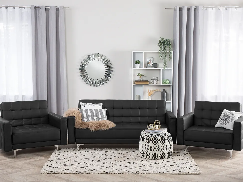 Sessel Kunstleder Schwarz Aberdeen