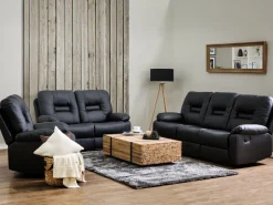 Sessel Kunstleder Schwarz Verstellbar Bergen