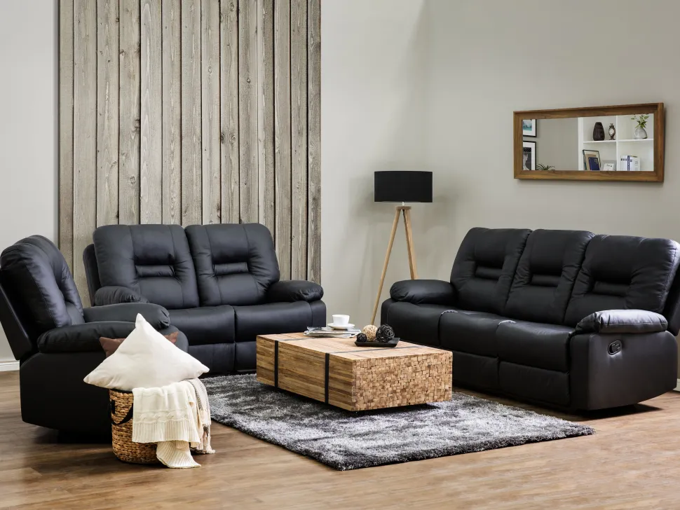 Sessel Kunstleder Schwarz Verstellbar Bergen