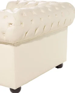 Sessel Leder Creme Chesterfield