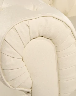 Sessel Leder Creme Chesterfield