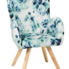 Sessel Polsterbezug Blau Geblumt Bjarn