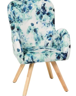 Sessel Polsterbezug Blau Geblumt Bjarn