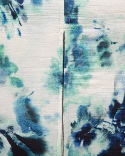 Sessel Polsterbezug Blau Geblumt Bjarn