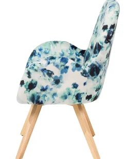 Sessel Polsterbezug Blau Geblumt Bjarn
