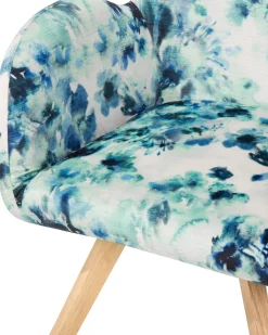 Sessel Polsterbezug Blau Geblumt Bjarn