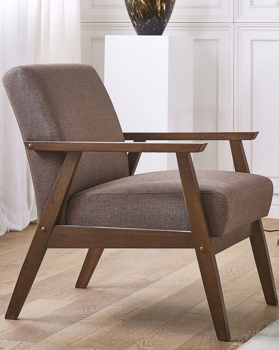 Sessel Polsterbezug Braun Retro-Design Asnes