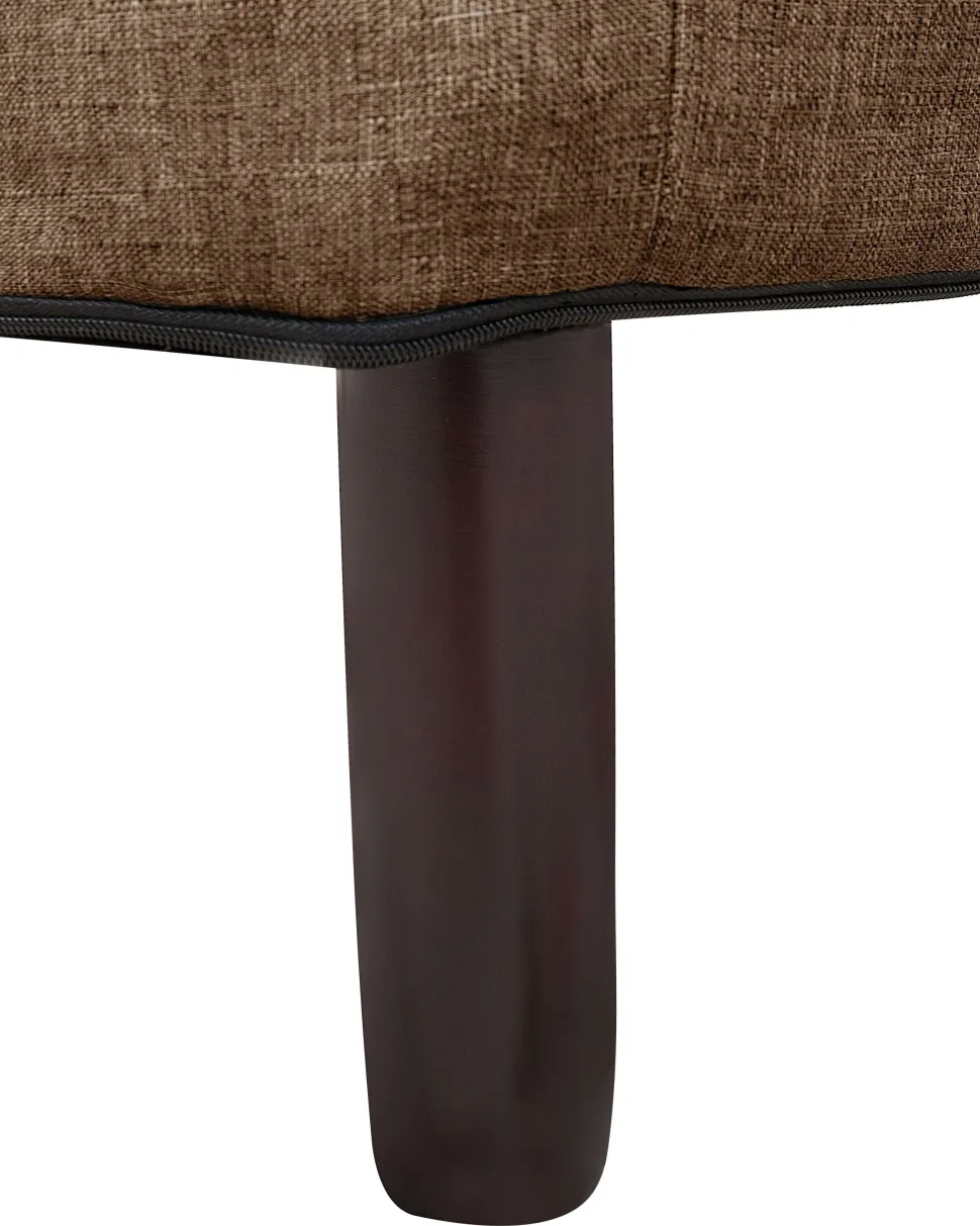 Sessel Polsterbezug Braun Plus Hocker Oland