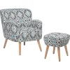 Sessel Polsterbezug Bunt Plus Hocker Tumba