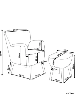 Sessel Polsterbezug Bunt Plus Hocker Tumba