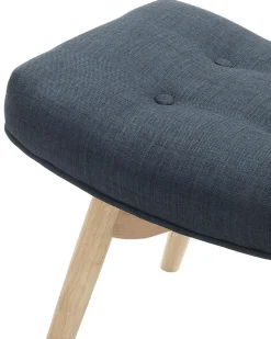 Sessel Polsterbezug Dunkelblau Plus Hocker Vejle