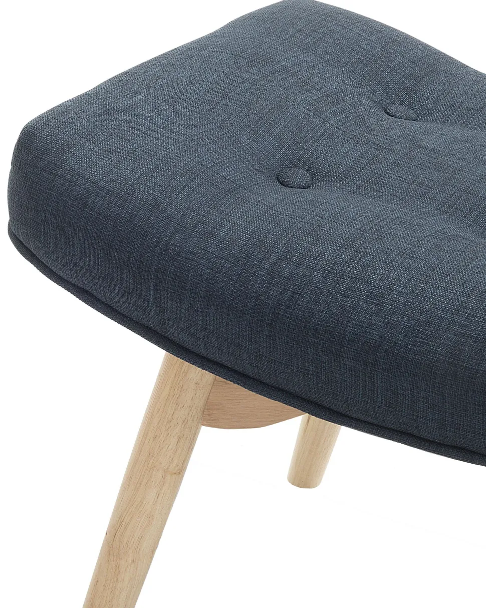 Sessel Polsterbezug Dunkelblau Plus Hocker Vejle