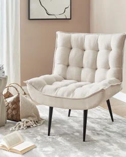 Sessel Polsterbezug Hellbeige / Schwarz Alvesta