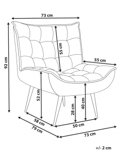 Sessel Polsterbezug Hellbeige / Schwarz Alvesta