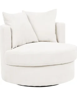 Sessel Polsterbezug Hellbeige Mit Drehfunktion Dalby