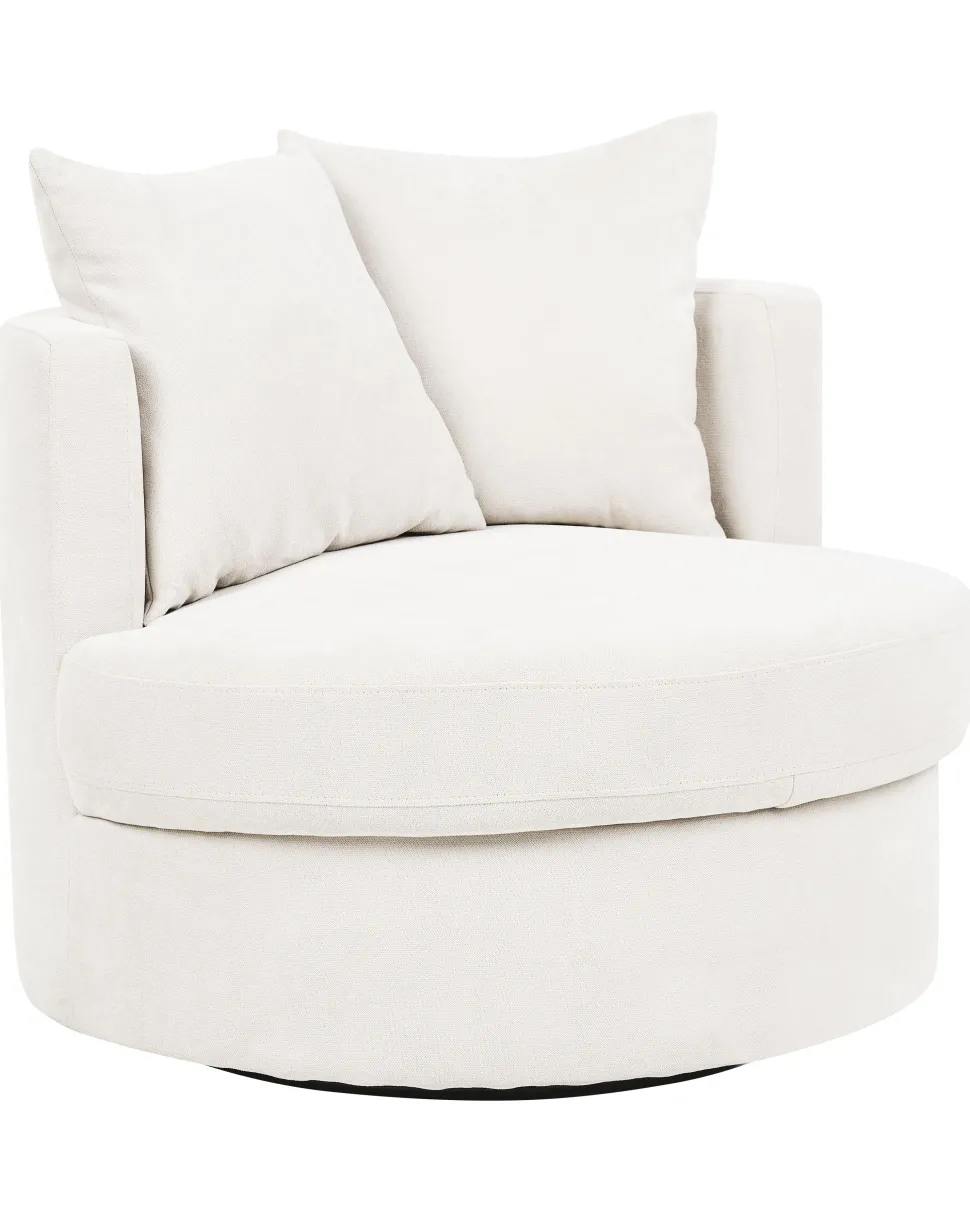 Sessel Polsterbezug Hellbeige Mit Drehfunktion Dalby