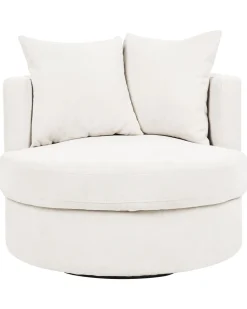 Sessel Polsterbezug Hellbeige Mit Drehfunktion Dalby