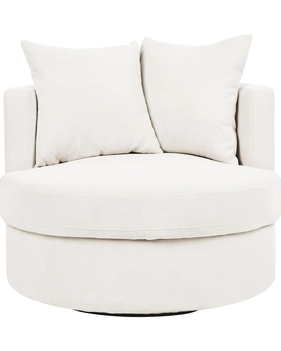Sessel Polsterbezug Hellbeige Mit Drehfunktion Dalby