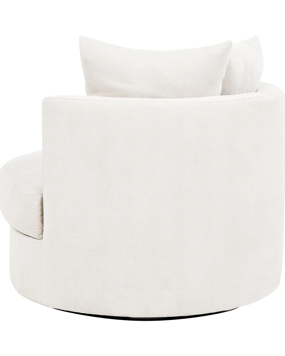 Sessel Polsterbezug Hellbeige Mit Drehfunktion Dalby
