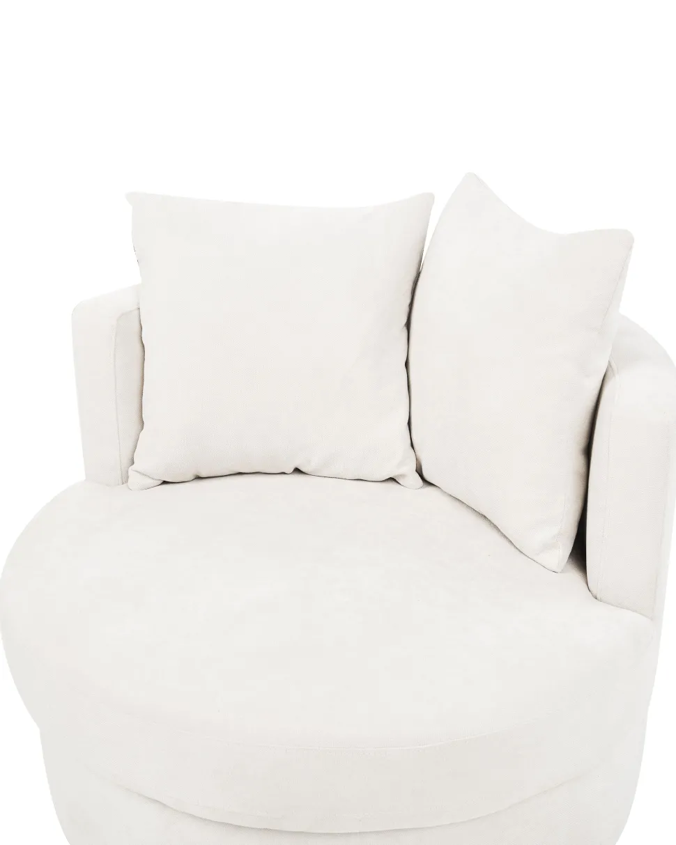 Sessel Polsterbezug Hellbeige Mit Drehfunktion Dalby