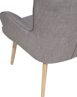 Sessel Polsterbezug Hellgrau Plus Hocker Vejle