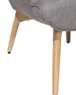 Sessel Polsterbezug Hellgrau Plus Hocker Vejle