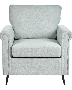 Sessel Polsterbezug Hellgrau / Schwarz Retro-Design Vietas