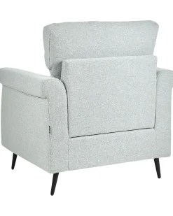 Sessel Polsterbezug Hellgrau / Schwarz Retro-Design Vietas