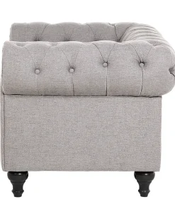 Sessel Polsterbezug Hellgrau Chesterfield