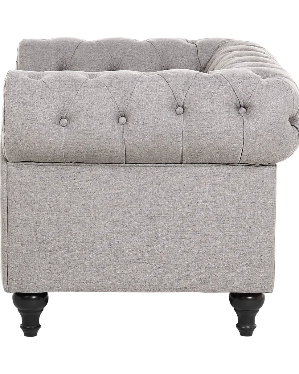 Sessel Polsterbezug Hellgrau Chesterfield