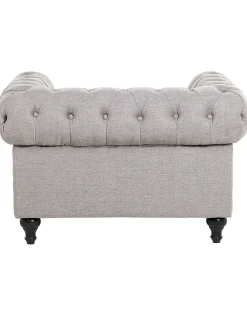 Sessel Polsterbezug Hellgrau Chesterfield