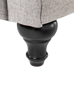 Sessel Polsterbezug Hellgrau Chesterfield