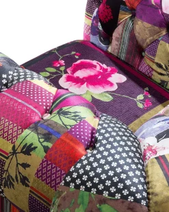 Sessel Polsterbezug Patchwork Violett Chesterfield