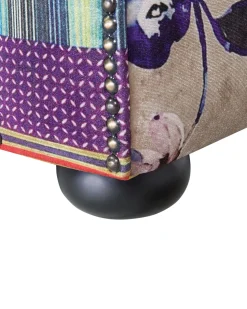 Sessel Polsterbezug Patchwork Violett Chesterfield