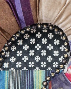 Sessel Polsterbezug Patchwork Violett Chesterfield