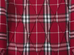 Sessel Polsterbezug Rot-Schwarz Kariertes Muster Plus Hocker Sandset