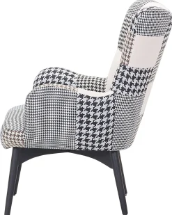 Sessel Polsterbezug Schwarz-Weis Plus Hocker Vejle