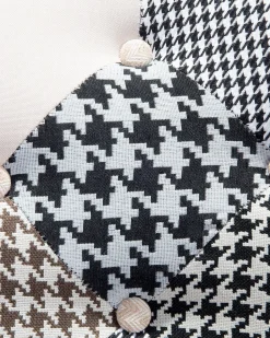 Sessel Polsterbezug Schwarz-Weis Plus Hocker Vejle